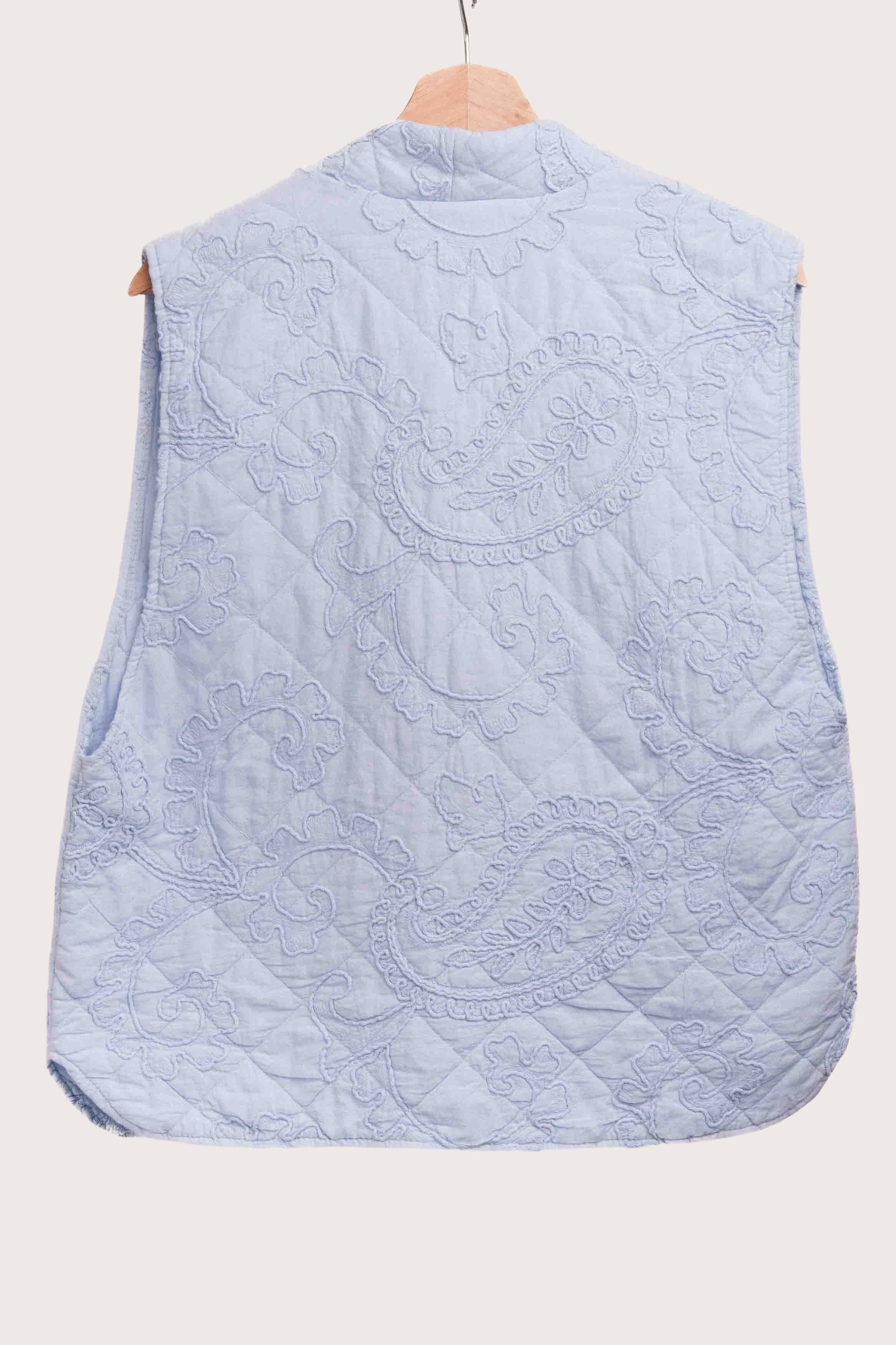 The Cotton Quilted Vest | Sky