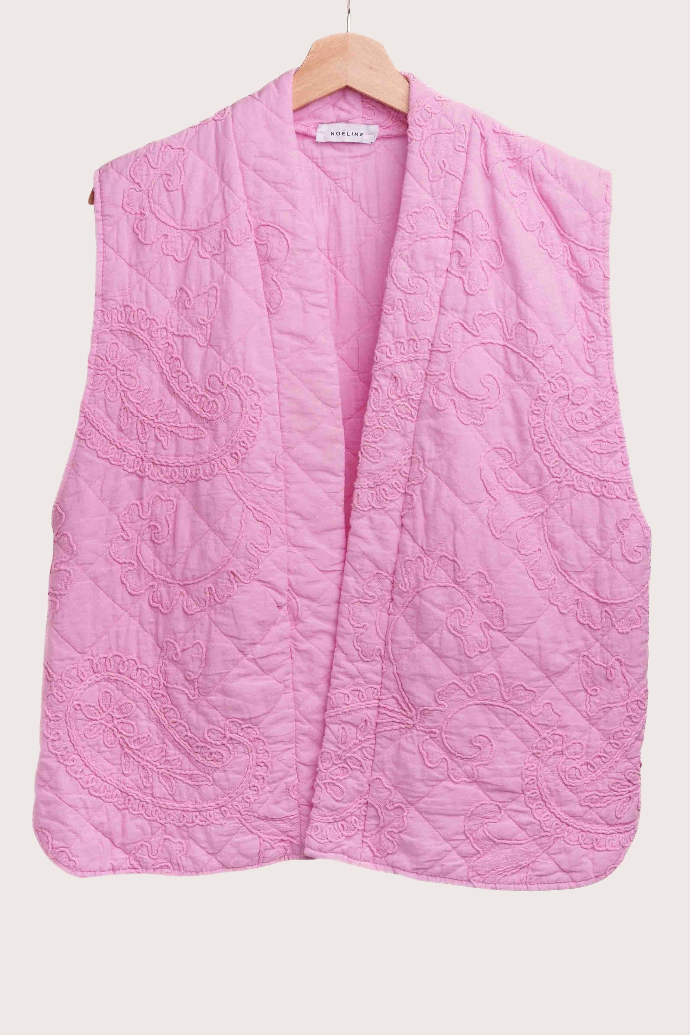 The Cotton Quilted Vest | Pink