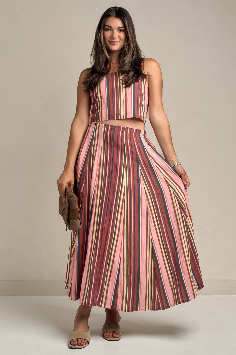 Steph Striped Cropped Top - STRIVE Boutique