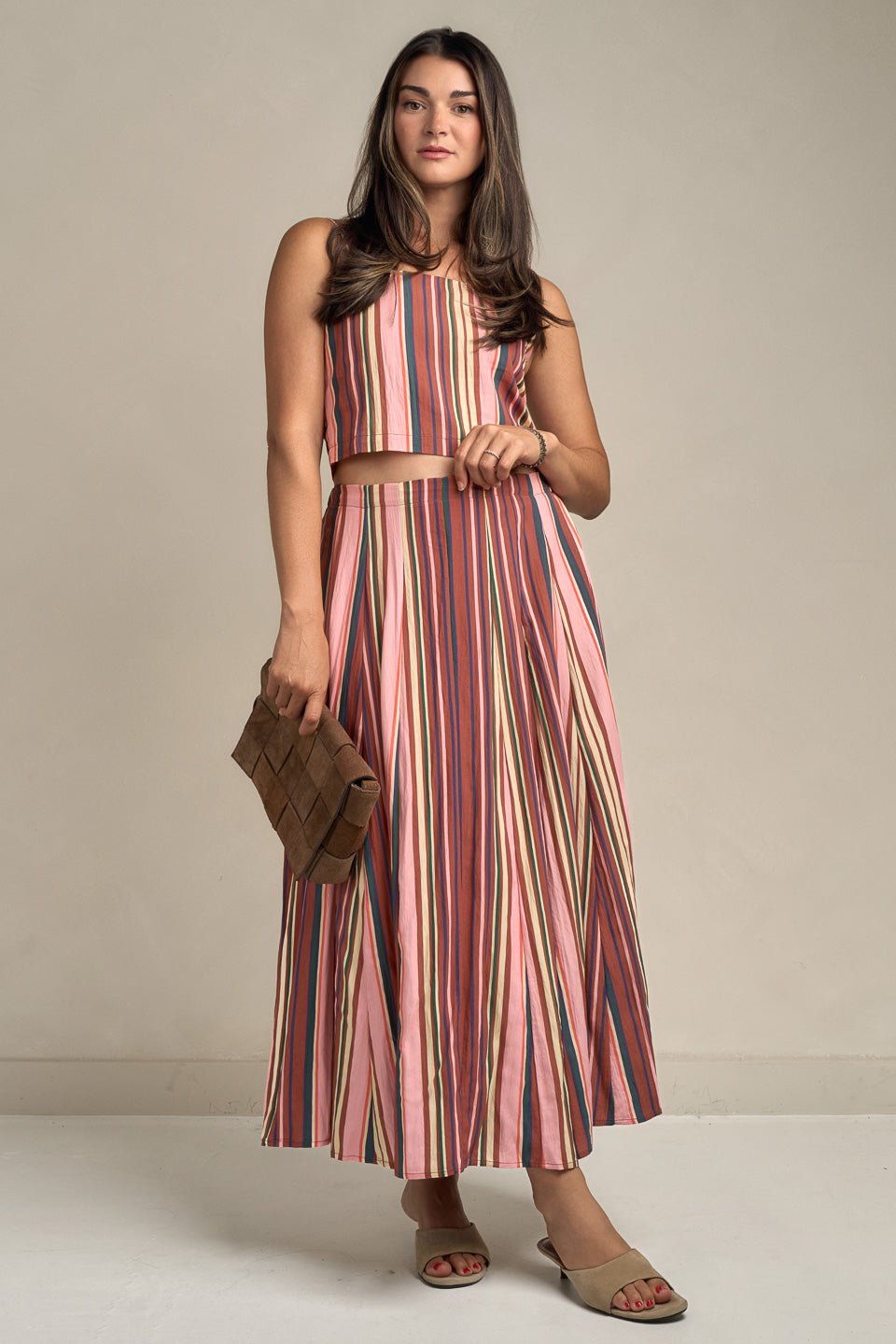 Steph Striped Cropped Top - STRIVE Boutique