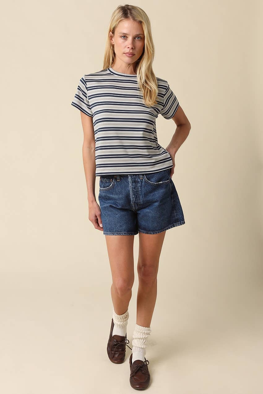 Mila Stripe Tee - STRIVE Boutique
