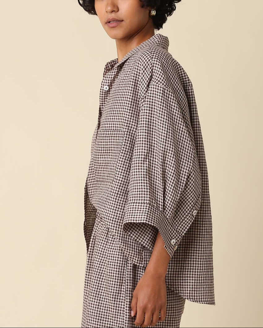 Gabi Gingham Linen Shirt