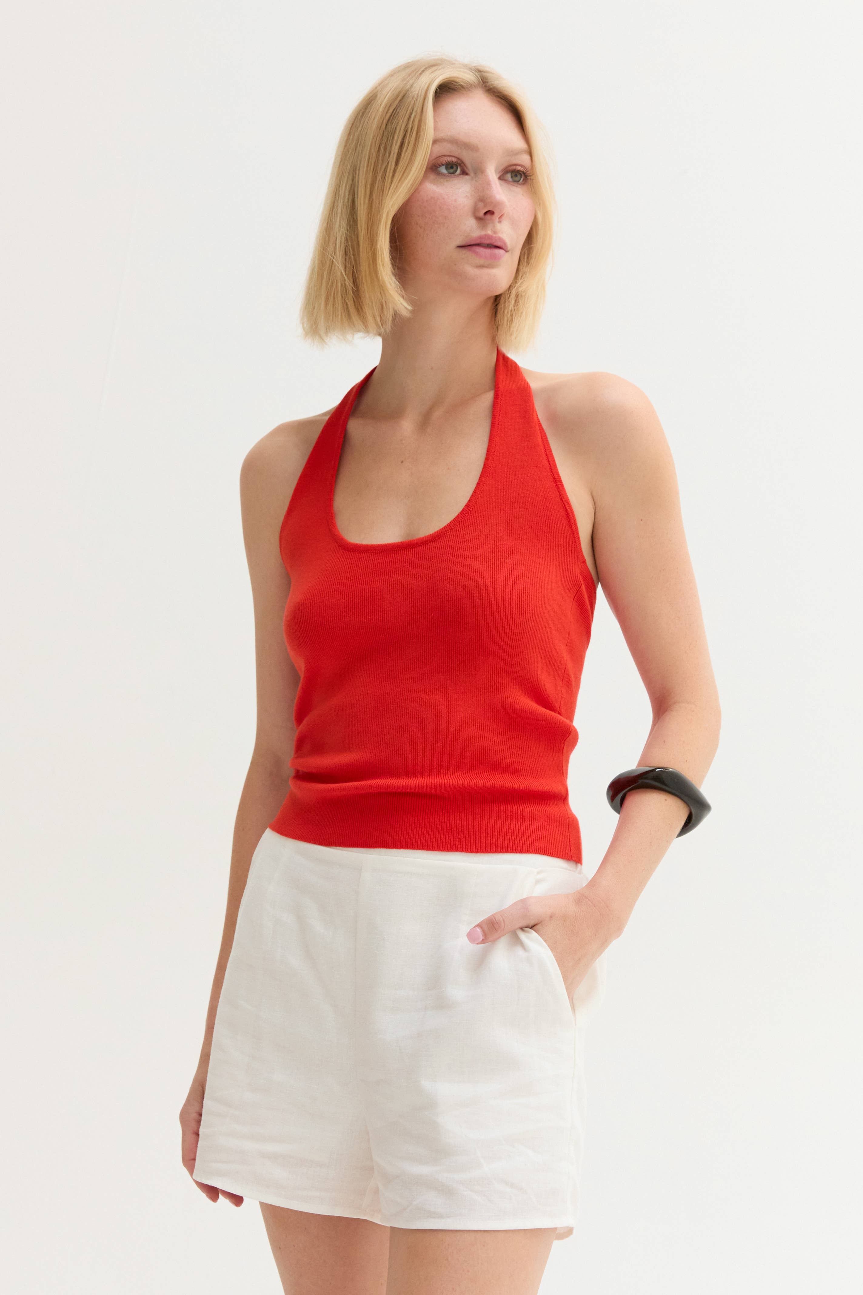 Summer Halter Neck Top-Poppy