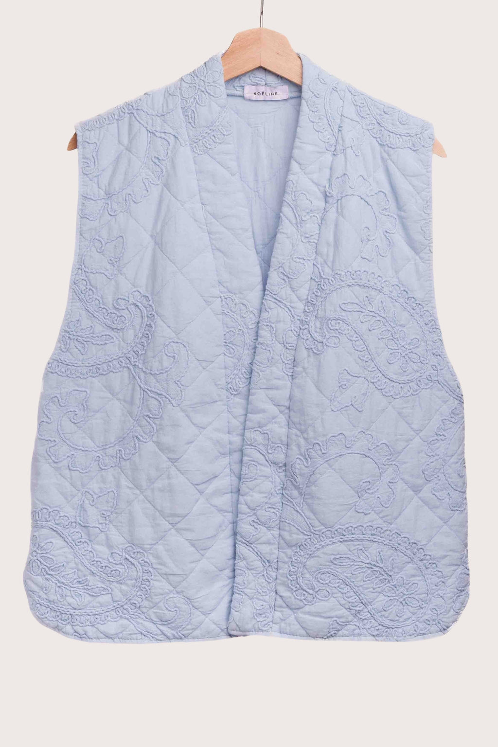 Women’s cotton quilted vest from STRIVE Boutique, a lightweight neutral layering piece