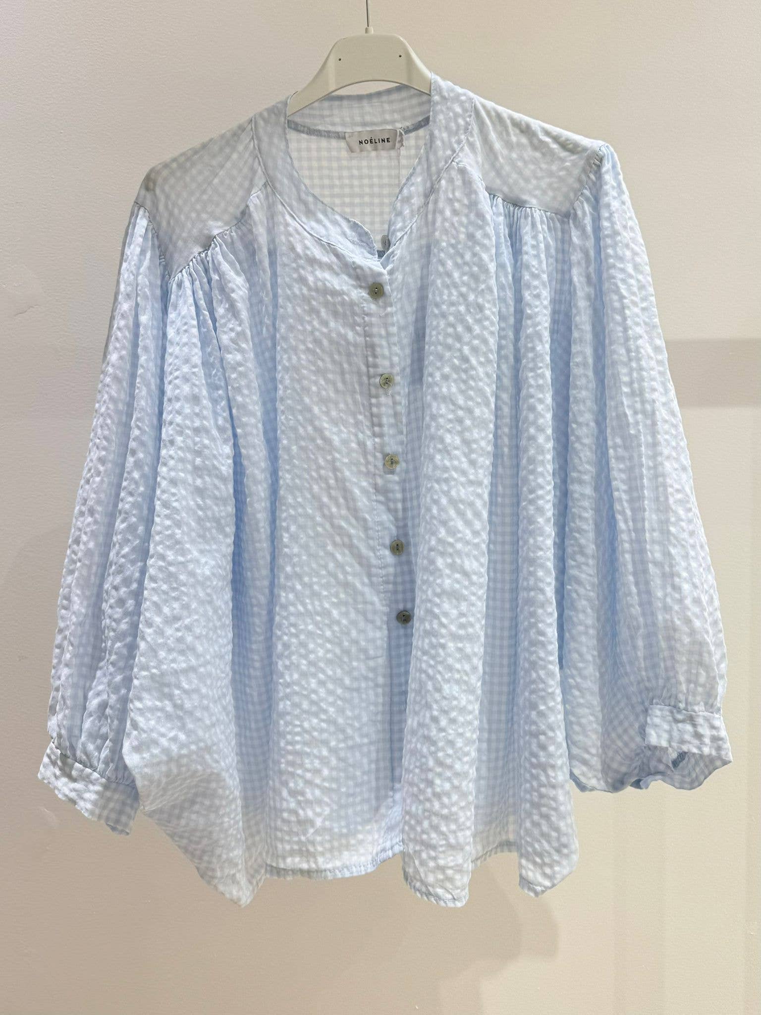 Gingham Cotton Blouse- One Size