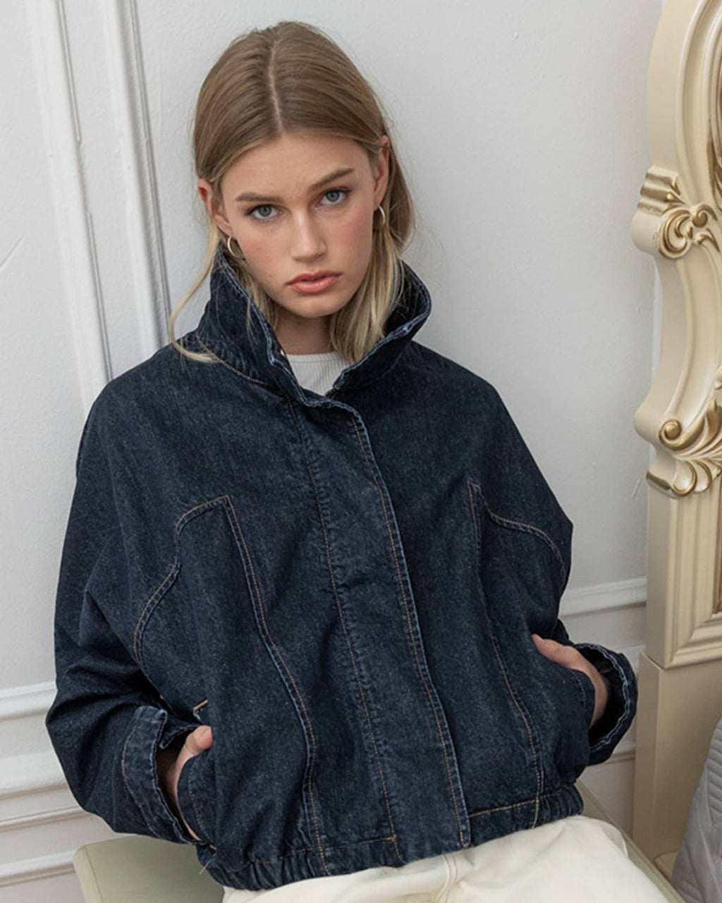 Hudson High Neck Denim Jacket