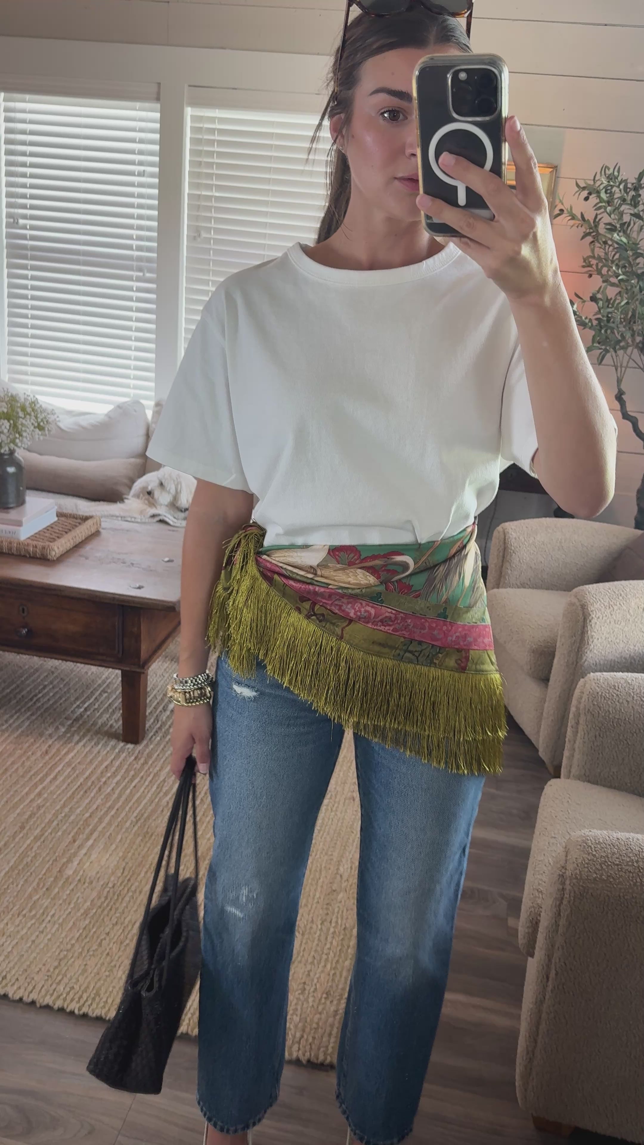 Fringe Crane Scarf