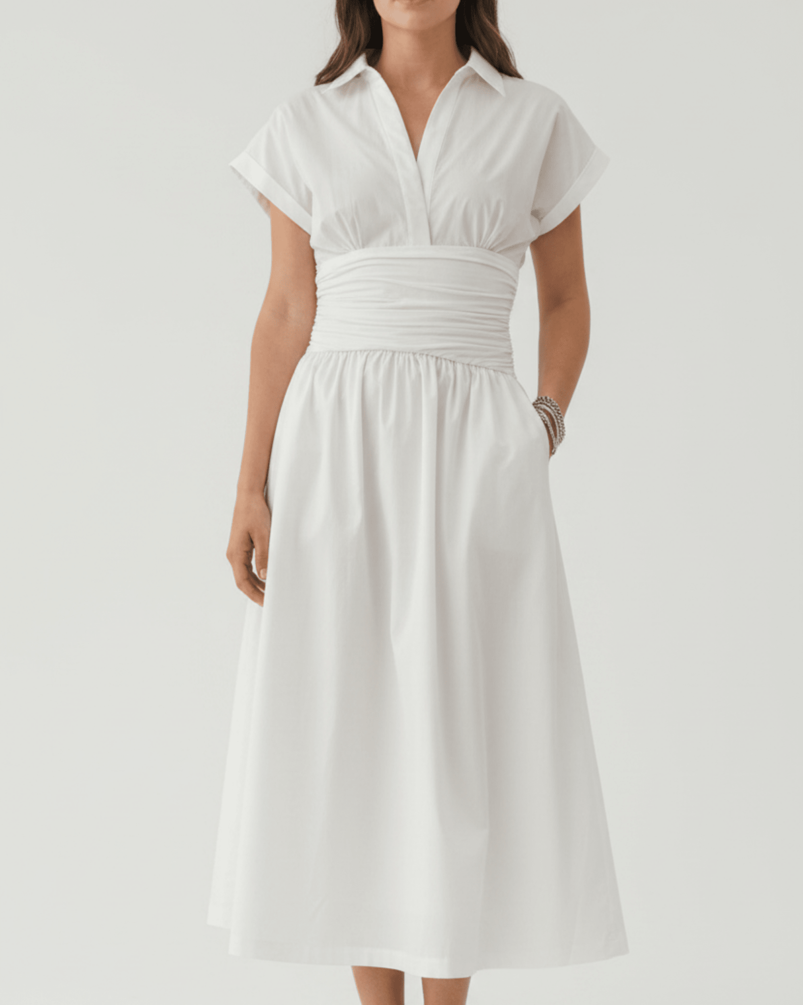The Ruched Waist Cotton Maxi Dress-Final Sale – STRIVE Boutique