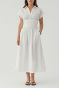 Ruched Waist Maxi Dress - Front View