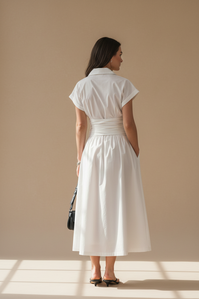 Ruched Waist Maxi Dress - No Face