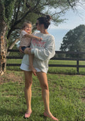 Mother Star Mock Neck Sweatshirt-Pink