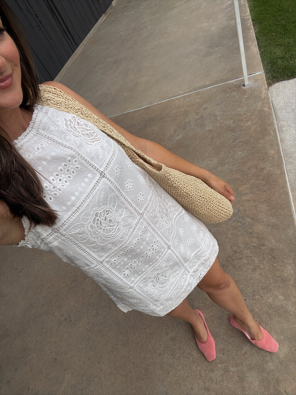 Summer Eyelet Embroidered Mini Dress