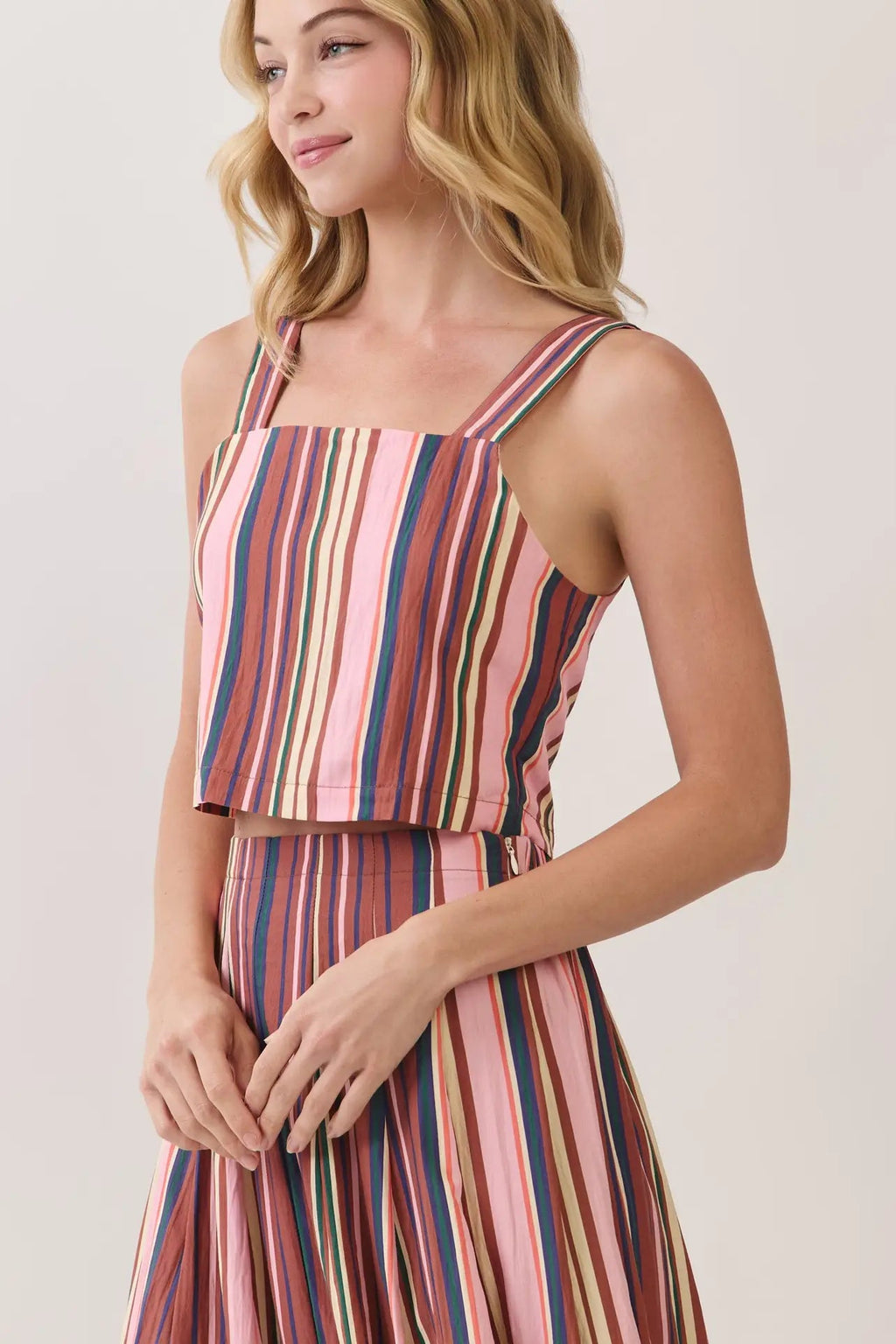 Steph Striped Cropped Top - STRIVE Boutique